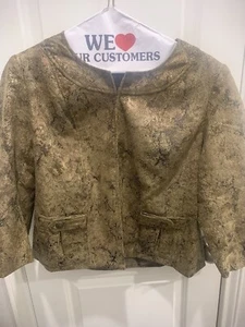 Dress Barn Snake Print Three Quarter Sleeve Open Front Blazer Sz Lg W 2 Pockets - Picture 1 of 2