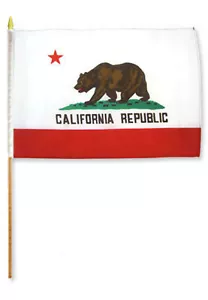 Bastón de madera bandera del estado de California 12x18 12"x18" (poliéster premium) 100D - Imagen 1 de 1