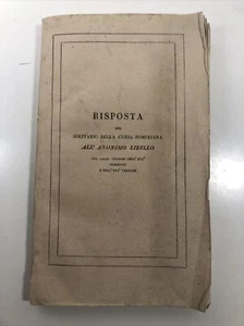 Risposta del solitario della Curia pompejana all'anonimo libello Torino 1835 - Picture 1 of 8