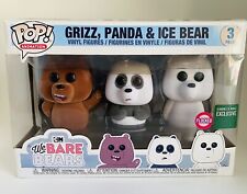 FUNKO POP! Grizz, Panda, & Ice Bear 3 Pack Flocked Barnes&Noble Excellent Cond