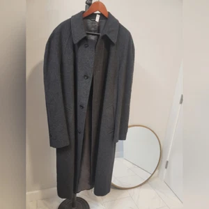 Canali Proposta Black Long Coat Button Cashmere 50 Long - Picture 1 of 7