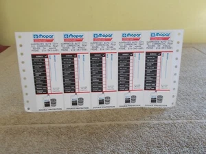 VGT 1991 NOS MOPAR CHRYSLER ÖLWECHSEL TÜR ETIKETTEN AUFKLEBER SET - 5 MUSCLE CAR - Bild 1 von 9