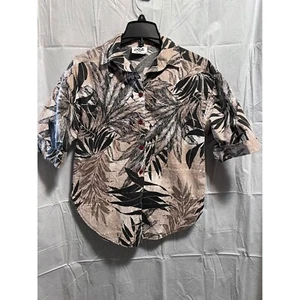 Vintage Loli Blumendruck Button-Down Manschetten Kurzarm Tropical Shirt Top USA - Bild 1 von 6