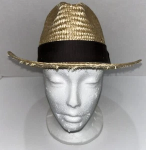 Stetson Indiana Jones Authentic Straw Hat Size Small Tan Fedora Vintage 1984 - Picture 1 of 15