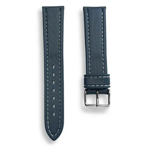 20mm Steel Blue Waterproof Leather Watch Band Strap German Made  - Picture 1 of 4