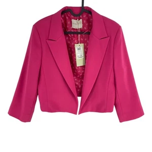 Rinascimento Pink Cropped Jacket Blazer Size XL Made In Italy - Picture 1 of 13