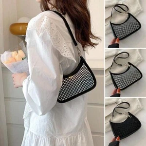 Fashion Versatile Rhinestone Handbag Underarm Bag Shoulder Bag Shopping Purse - Picture 1 of 12