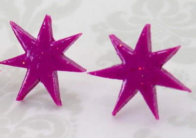 Jem and the Holograms Star 2 CM Earrings - Handmade Misfits 80's Synergy Retro - Image 1 of 4