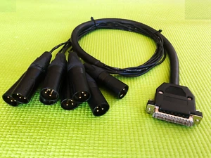 Premium MOGAMI 2932/NEUTRIK DB25 to XLR Male Balanced Analog Snake - 3ft - Picture 1 of 4