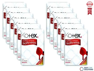 Kotex Maxi - Super Sanitary Towels - 12 Packs of 16