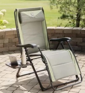 Timber Ridge Zero Gravity Folding Lounger with Side Table** - Picture 1 of 8