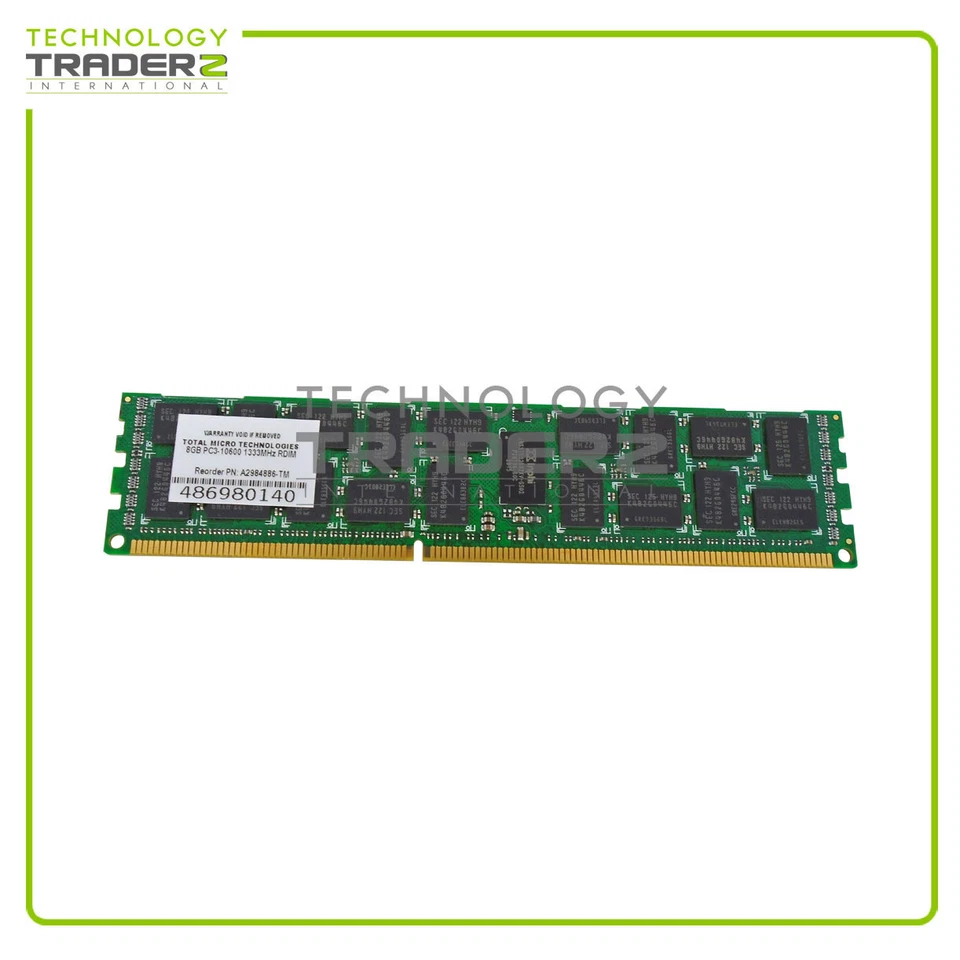 LOT OF 2 A2984886-TM Total Micro 8GB PC3-10600 DDR3-1333MHz ECC Dual Rank Memory - Image 1 of 1