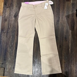 NWT Gap Kids Girls Tan Classic Chino Pants Mid Rise Straight Leg Size 7 - Picture 1 of 3