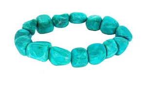 Lucky Gemini Birthstone Bracelet Zodiac Astrology Gemstone Chrysocolla Howlite - Picture 1 of 1