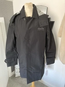 Diadora Heritage Mackintosh Coat Jacket Black Size Medium Mark McNairy 80’s New - Picture 1 of 7