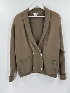 Cárdigan suéter vintage Talbots para mujer grande marrón doble pecho bolsillos - Imagen 1 de 16