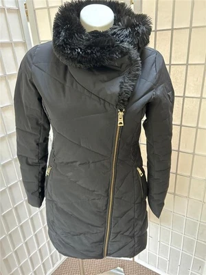 Women's Guess Medium Black Full Zip Mid Length Puffer Coat - Image 1 of 4