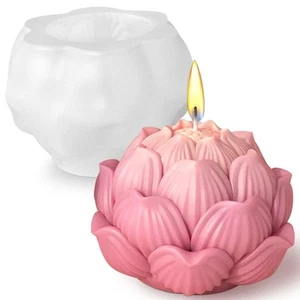 Lotus Flower Silicone Molds,3D Silicone Resin Molds Silicone Candle Molds Epo... - Picture 1 of 8