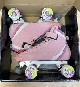 Patines Bont Parkstar Gamuza Rosa Blanco Rosa Rodillo (Parque) Talla 8 / EU 41 - Imagen 1 de 8