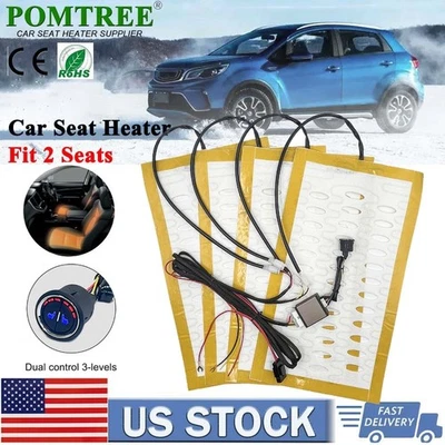 Universal 12V Car Seat Heater Kit 3 Levels Heated Single Switch Fit 2 Seats USA Foto 1 de 4