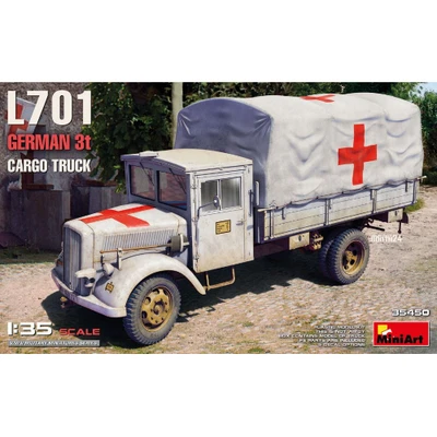 L701 GERMAN 3t CARGO TRUCK RED CROSS KIT 1:35 Miniart Kit Mezzi Militari Modelli - Immagine 1 di 4