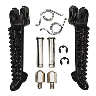 For Yamaha YZF R1 1998-23 R6 03-20 R6S 03-09 Black Front Footrest Foot Pegs Fit - Image 1 of 4