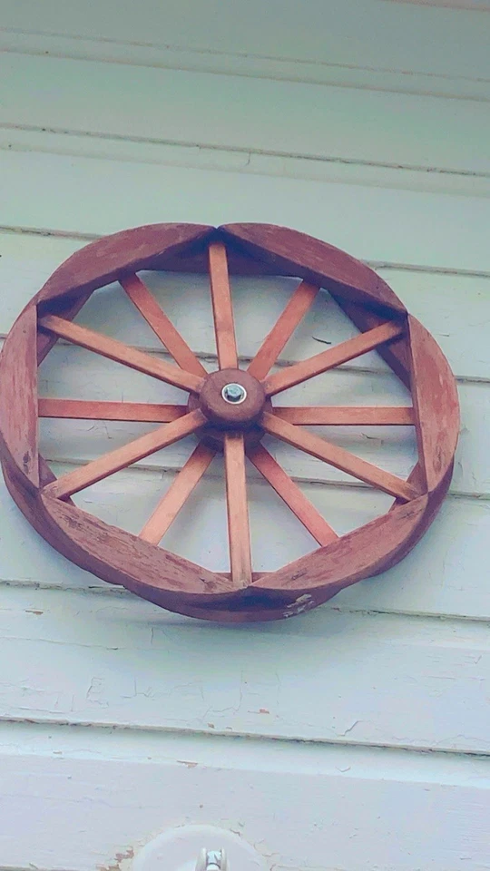 Decorative Wooden Wagon Wheel - Image 1 of 2