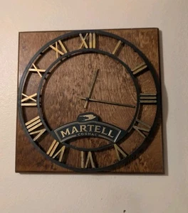 Martell Cognac Wood Clock Sign Advertising About 16x16" - Bild 1 von 1