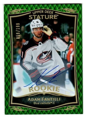 2024-25 Upper Deck Stature #48 Adam Fantilli 2023-24 Update - Auto Green #/199 - Image 1 of 2