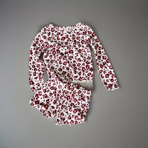 Cat And Jack Pink cheetah Two Piece Girls Pajamas M (8) New - Picture 1 of 4