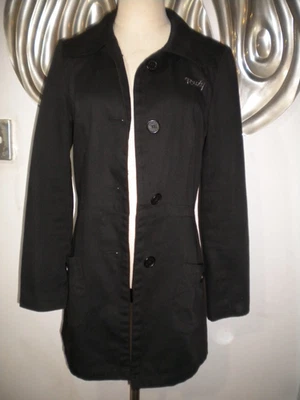 RUSTY SURFWEAR  S women's black button front cotton blend coat/jacket - image 1 of 4