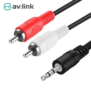 AV:Link 3,5 mm jack stereo a doppio cavo RCA phono 1,2 m/3 m/5 m/10 m - Foto 1 di 2
