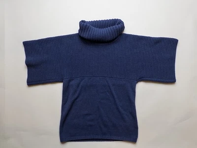 BCBG Париж свитер женщин маленький водолазка коротким рукавом темно-синий вязаный пуловер - Изображение 1 из 4