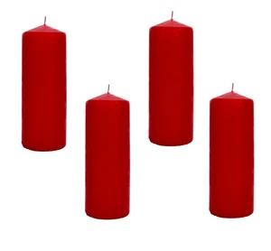 4-er Set Stumpenkerzen rot Weihnachtskerzen Adventskranz Adventskerze Höhe 18 cm - Bild 1 von 3