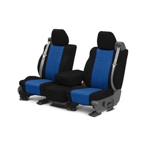 For Ford Bronco 89-91 NeoSupreme 1st Row Black & Blue Custom Seat Covers - Picture 1 of 3