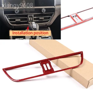 For Porsche Macan 2018-2023 Red Carbon Fiber Center Console Air Vent Outlet Trim - Picture 1 of 7