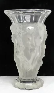 JARRÓN ART DECO ERA R LALIQUE CRISTAL ESMERILADO DESNUDOS 8 3/4" #5222 - Imagen 1 de 12