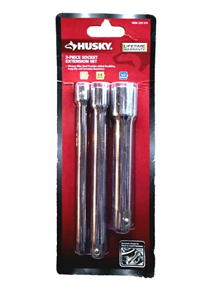 Husky 3 piece Socket Extension Set-  1/4, 3/8, and 1/2 In Drive - Image 1 of 3