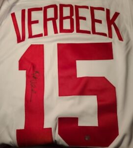 Pat Verbeek Autographed Jersey Detroit Red Wings Frozen Pond Authenticated