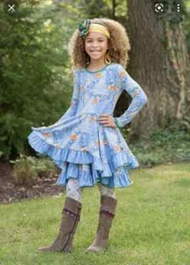 Matilda Jane Make Believe Neck of the Wood Dress Deer Twirl Ruffle Long Sleeve 8 - Picture 1 of 7