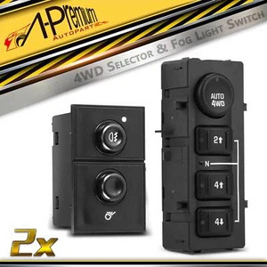 4x4 4WD Selector Switch & Fog Light Switch for Chevrolet Silverado GMC Cadillac - Picture 1 of 8