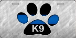 Thin Blue Line Paw K-9 Novelty License Plate 6" X 12" - Picture 1 of 1