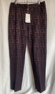 LADIES MONSOON BURGUNDY HOUNDSTOOTH TROUSERS. BNWT. SIZE 12 - Picture 1 of 4