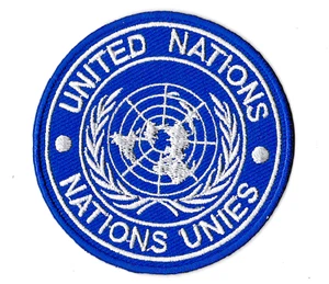 Patche ONU patch Nations Unies logo militaire tactical écusson thermocollant - Picture 1 of 7