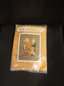 Vintage Bucilla Nadelspitzen-Set Meereslandschaft Bild Leuchtturm Möwen Sonnenuntergang 4808 - Bild 1 von 2