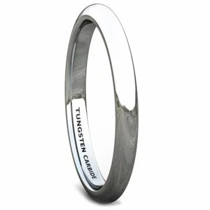 Rose Gold White 18k Gold Polished Solid Tungsten Ring Wedding Band Birthday Gift - Picture 1 of 5