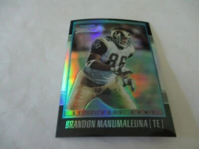 2001 Bowman Chrome Rookie Refractor Brandon Manumaleuna #251 Serial #705/1999 - Image 1 of 2