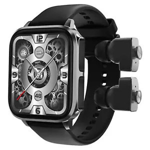 Smart Watch with Earbuds Men Smartwatch 2 In 1 Wireless Headset For Android iOS - Picture 1 of 15