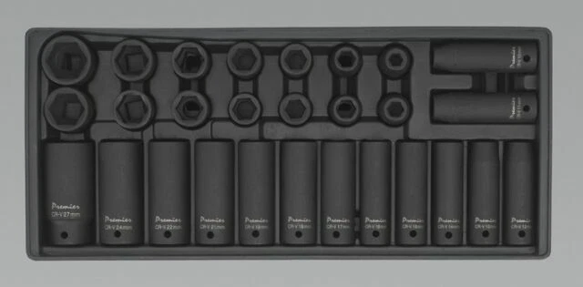 Sealey TBT24 1/2 inch Square Drive Tool Tray with Impact Socket Set - 28 Pieces