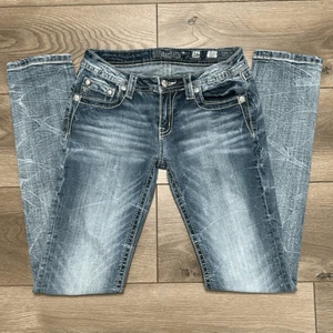Miss Me Low Rise Stretch Skinny Blue Jeans Size 14/16 Youth - Picture 1 of 12